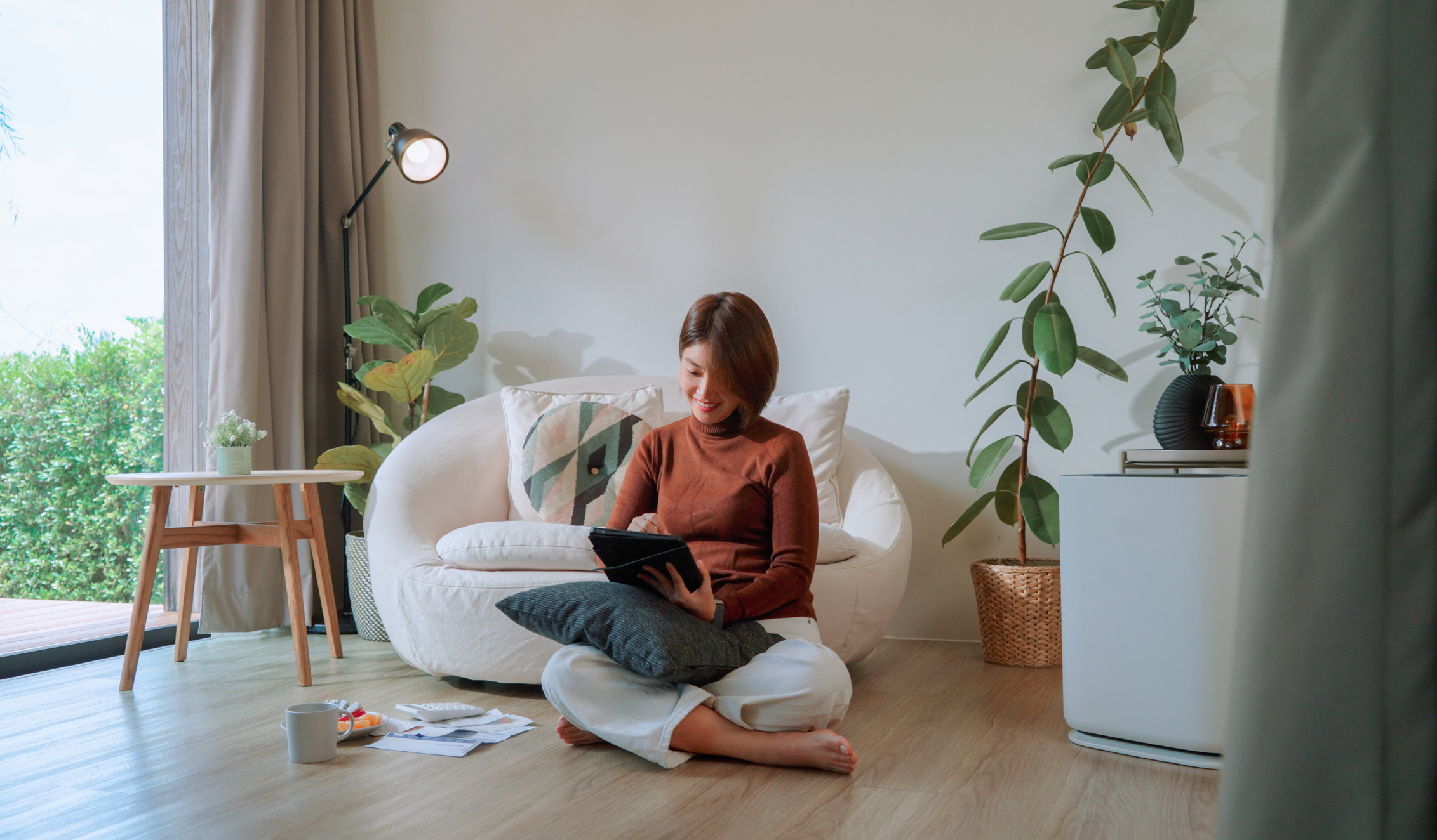 Asian Woman Using Tablet