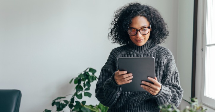Woman using tablet
