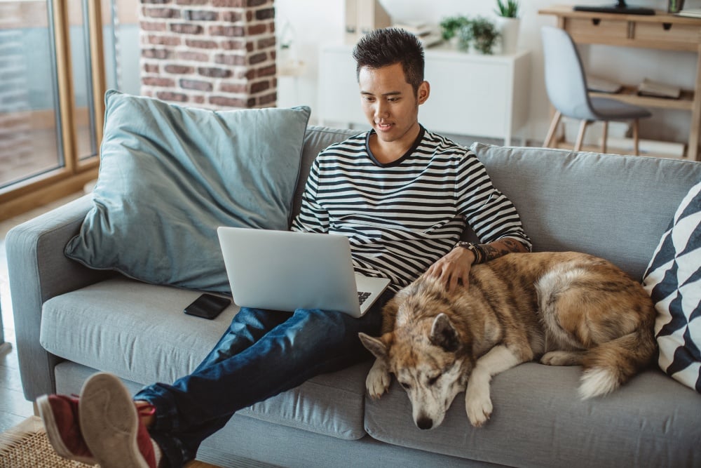 Man surfing the web